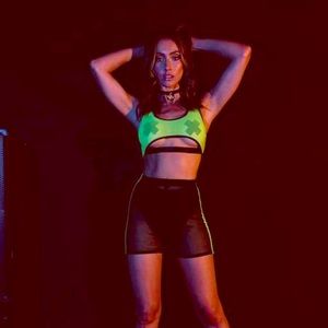 Nightdrive Neon Mesh Cut Out Top